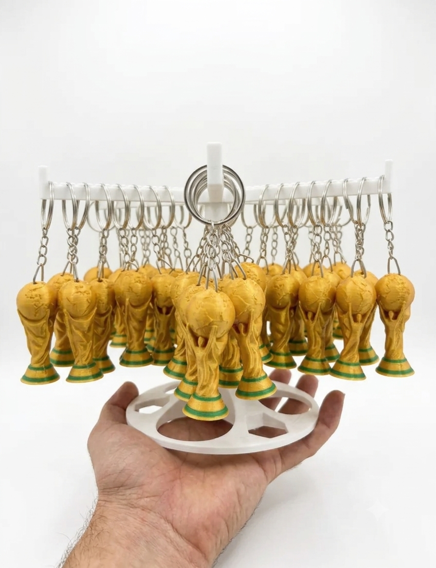 Llaveros Copa del Mundo Pack x 50 + Exhibidor de Regalo