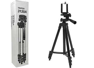 Tripode 3120 Aluminio Altura Max 1.1m 110cm Tamano Cerrado 35cm Hasta 3kg Soporte Para Celular Y Tornillo Para Camara