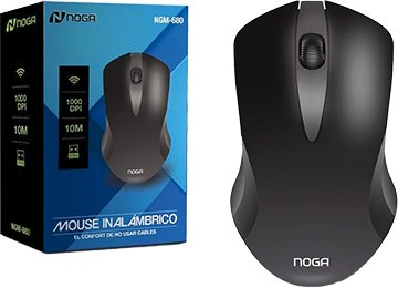Mouse Noganet Ngm-680 Inalambrico 1000dpi 10m Optico Negro