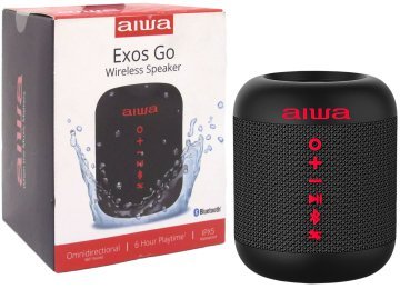Parlante Aiwa Exos Go 1xusb 1xmicrosd 1xjack3.5mm Ipx4 Stereo Play Omnidireccional Ipx4 A Prueba De Agua Bluetooth Negro
