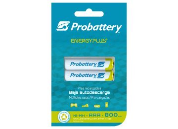 Pilas Recargables Probattery Prnb-aaa800-blx2 Aaa 800 Mah Baja Auto Descarga
