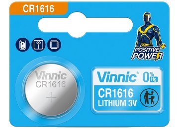 Pila Cr1616 Vinnic 3v X Unidad 1616 Dimensiones 16.0x1.6mm