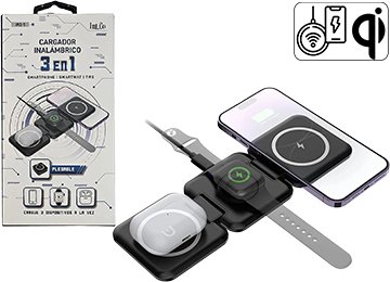 Base Cargador Inalambrico Intco W3-1 15w Multiples Dispositivos Qi Carga Rapida 15w 9v 5v Dimensiones 75x75x30mm -15w Phone 3 W Earbud 2.5w Iwatch - Reloj Solo Iwatch - Requiere Cargador De Pared