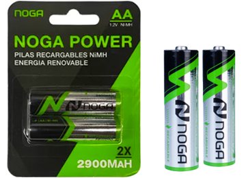 Pilas Recargables Noganet Aa 2900 Mah X 2 1.2v