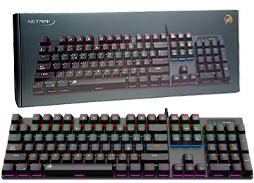 Teclado Netmak Nm-alliance 105 Teclas Switch Blue Antighosting 26 Teclas Cable Usb 1.5mts Mecanico Espanol Negro